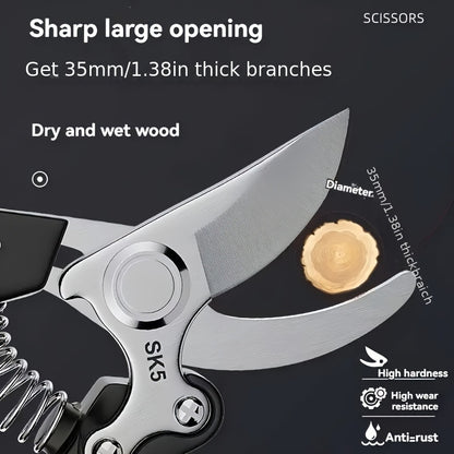 Professional Garden Pruners with SK5 Steel Blades