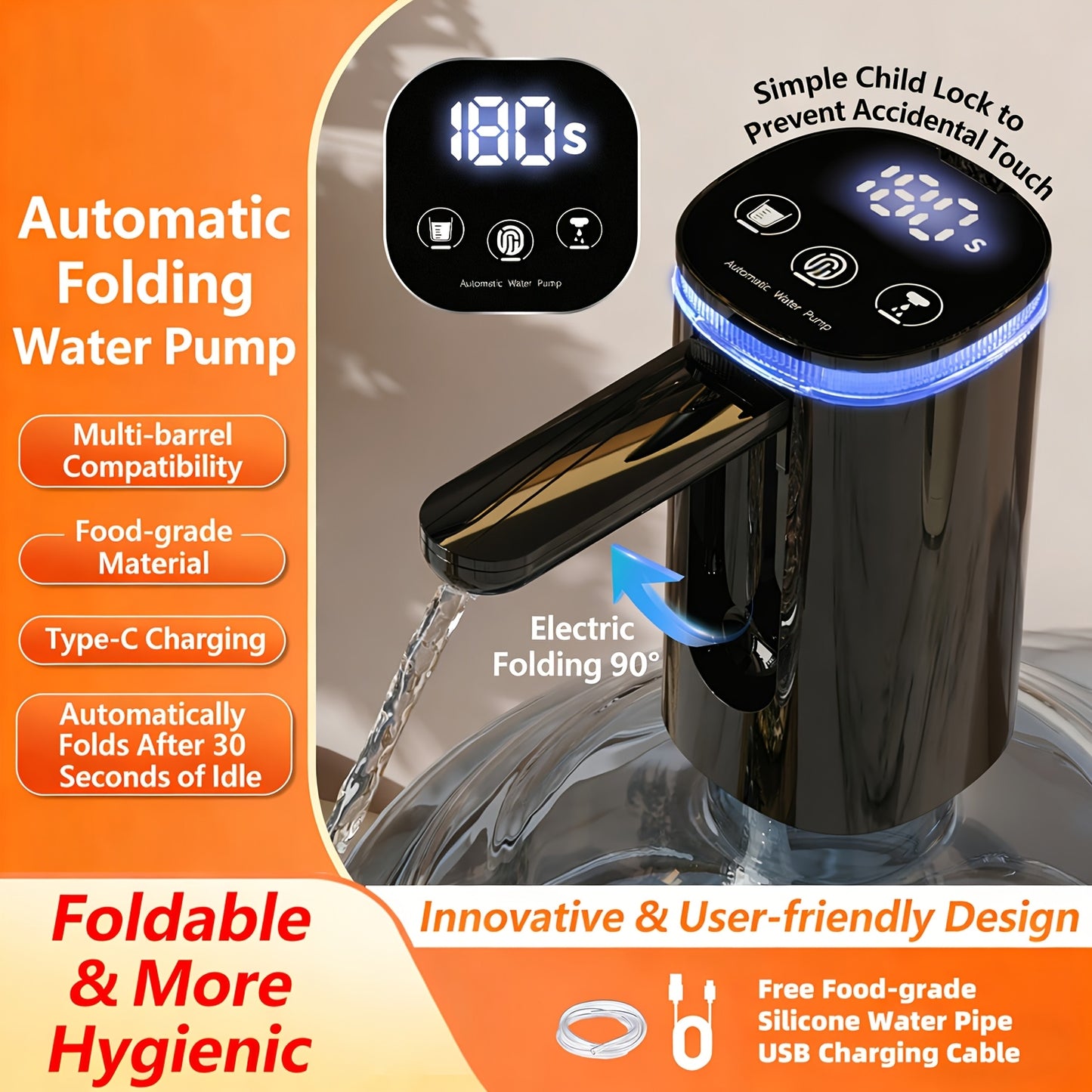 Electric Foldable Water Dispenser Pump