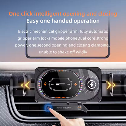 Dual-Coil Wireless Fast Charging Large Screen Phone Mount