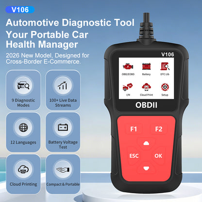 V106 Automotive Diagnostic ToolYour Portable Car Health Manager