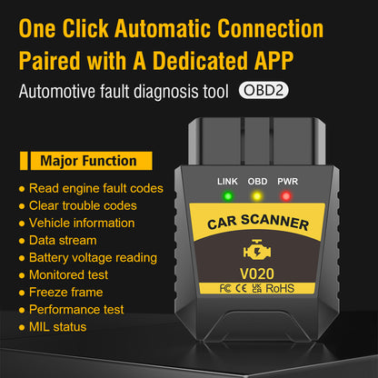 V020 Mini Portable Bluetooth OBD2 Code Reader for Car Diagnostics