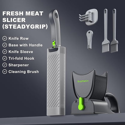 17 in 1 Adjustable Meat Slicer 2/4mm with SteadyGrip for Beef Pork Salmon