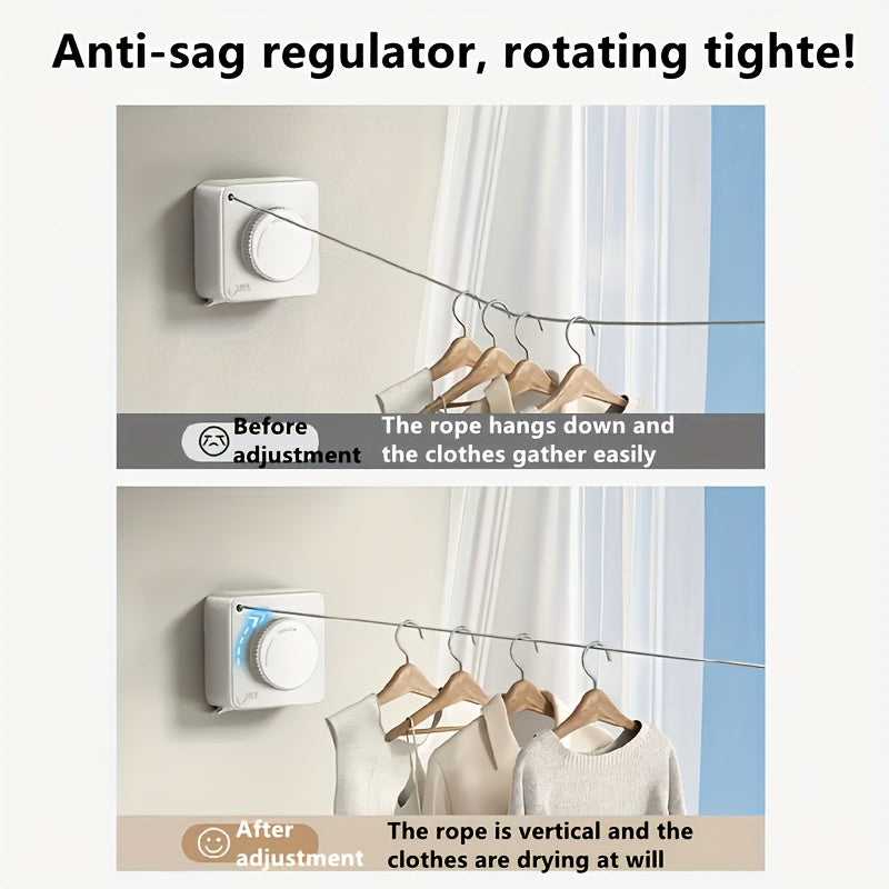 No-Drill Retractable Invisible Wall Mount Clothesline