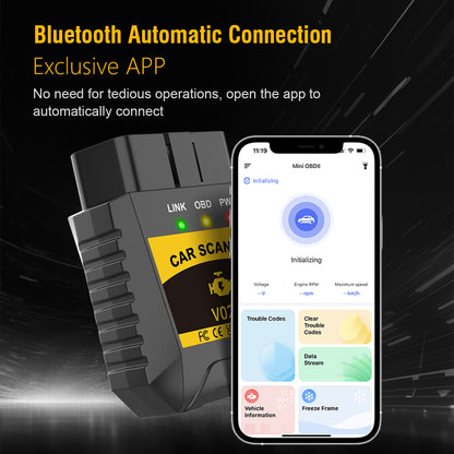 V020 Mini Portable Bluetooth OBD2 Code Reader for Car Diagnostics