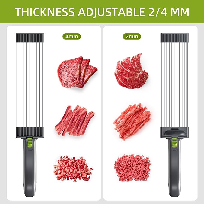 17 in 1 Adjustable Meat Slicer 2/4mm with SteadyGrip for Beef Pork Salmon