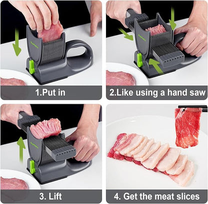17 in 1 Adjustable Meat Slicer 2/4mm with SteadyGrip for Beef Pork Salmon