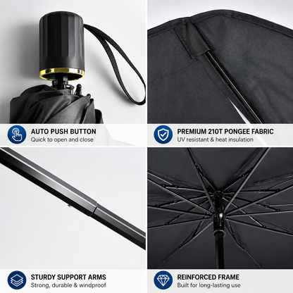 Titanium Silver Coated Car Sun Shade Umbrella