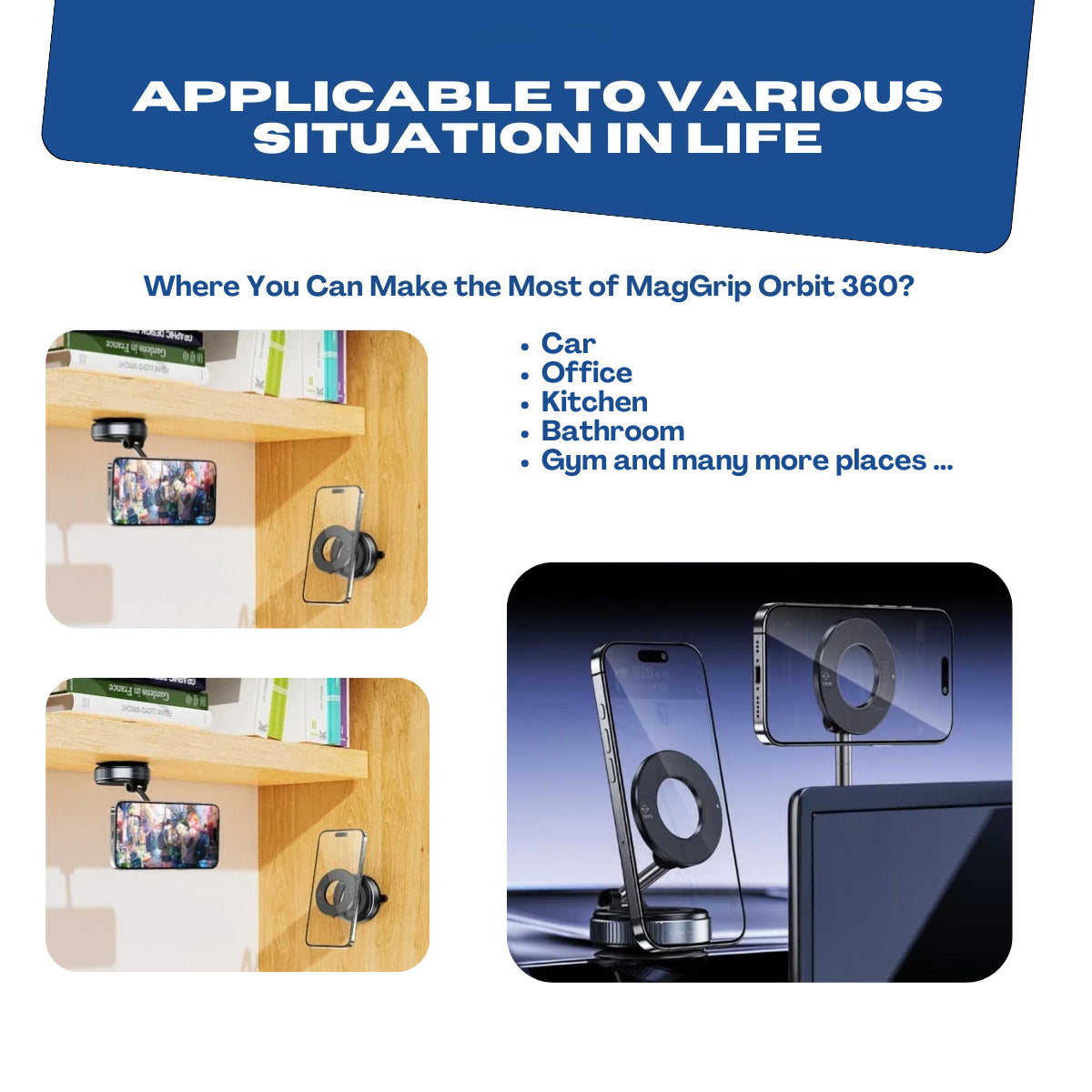 B07 Strong Magnetic Car Mount – 360° Rotation, Secure Grip for Every Drive