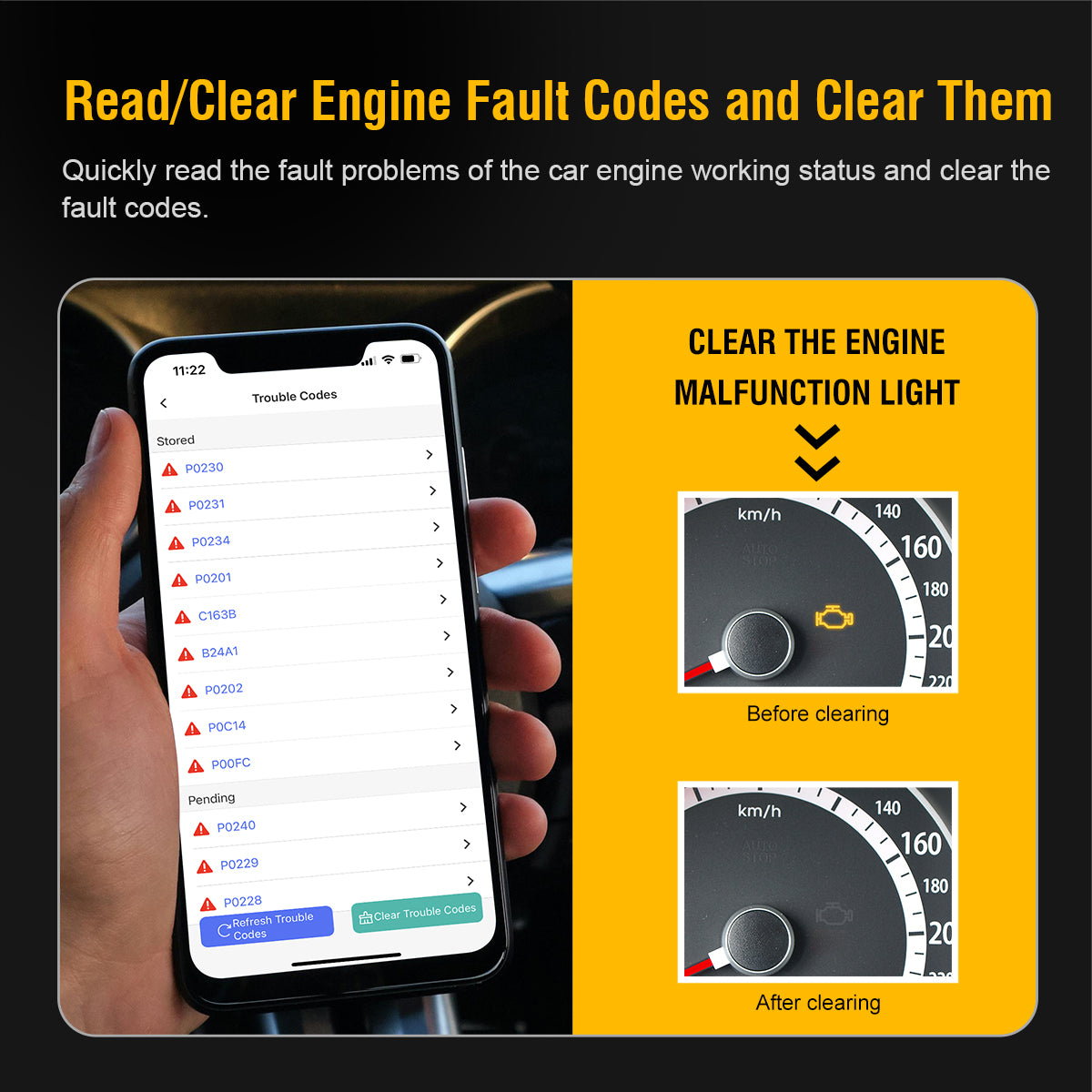 V020 Mini Portable Bluetooth OBD2 Code Reader for Car Diagnostics