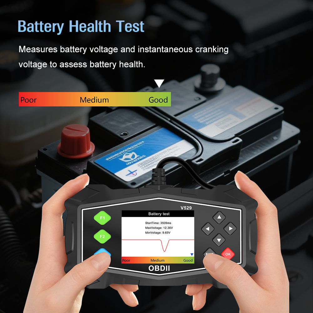 V529 Professional Full‑Function OBD2 Scanner Tablet with Cloud Print & Battery Health Test
