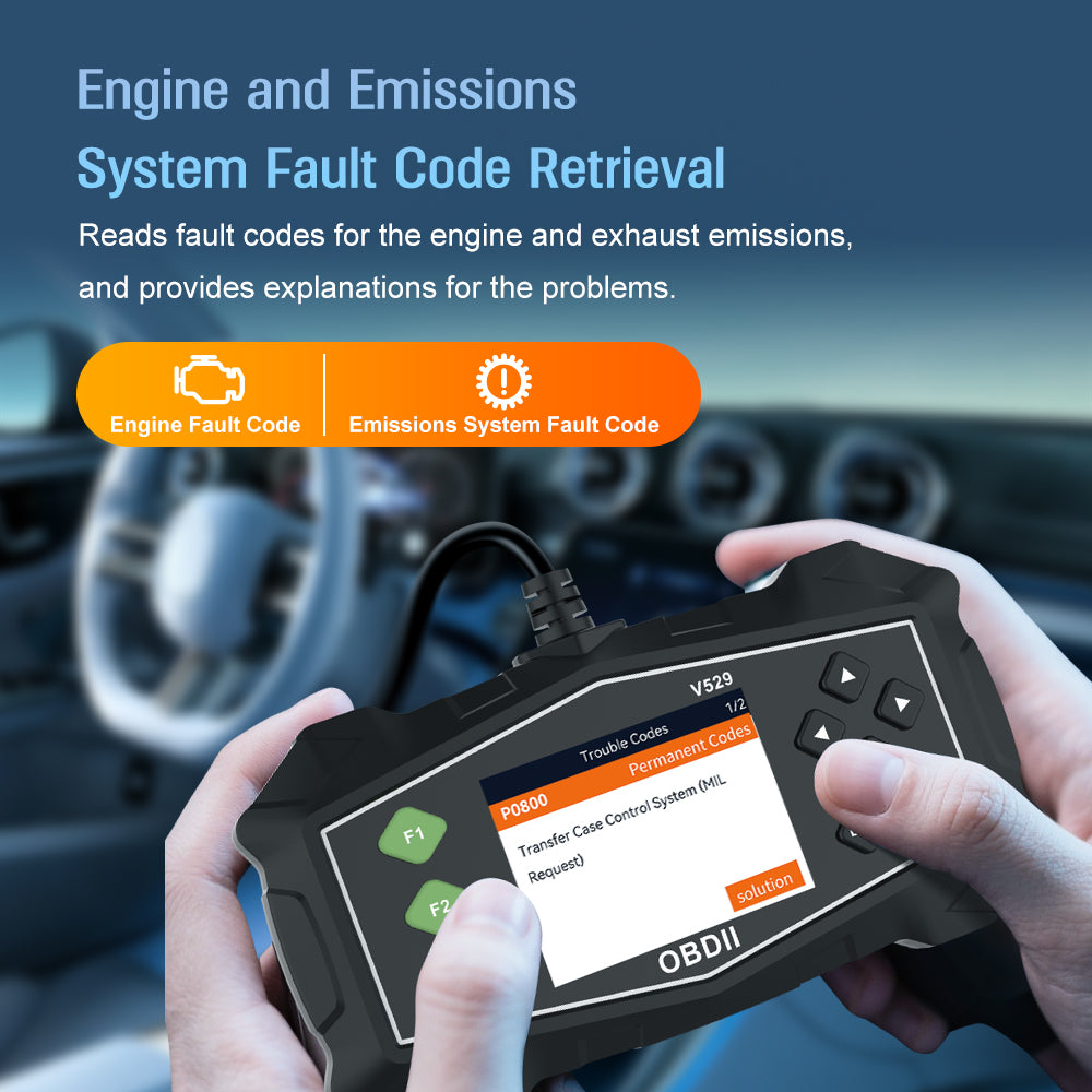 V529 Professional Full‑Function OBD2 Scanner Tablet with Cloud Print & Battery Health Test