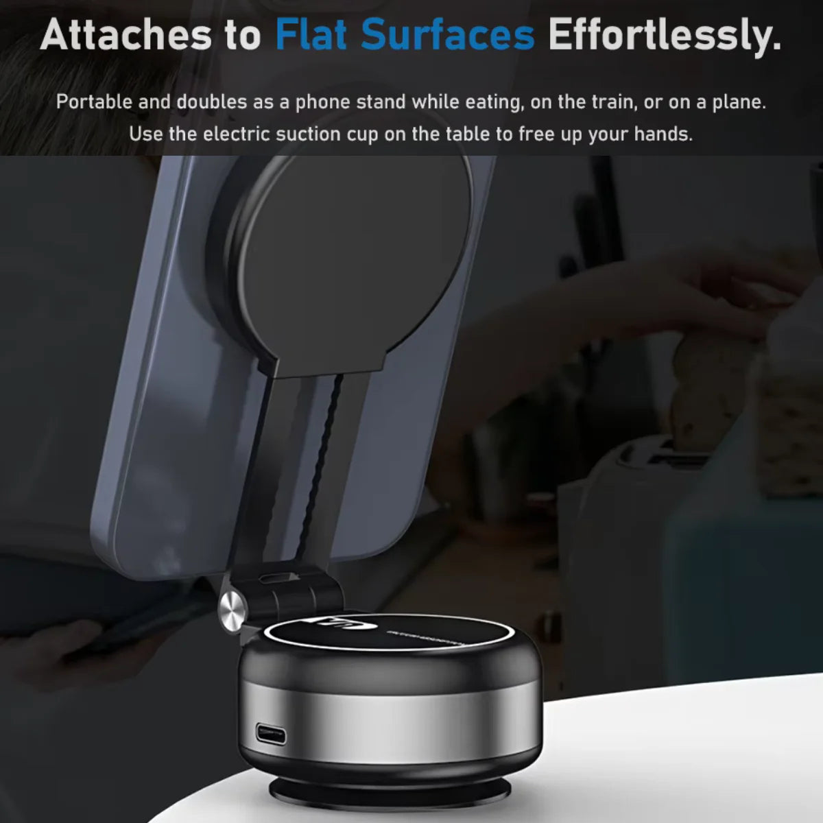 CZ07 Vacuum Suction Double‑Sided Magnetic Retractable Car Phone Mount