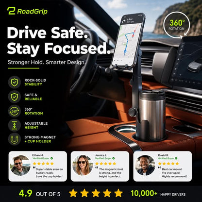 Car Cup Holder Phone Mount – 360° Adjustable