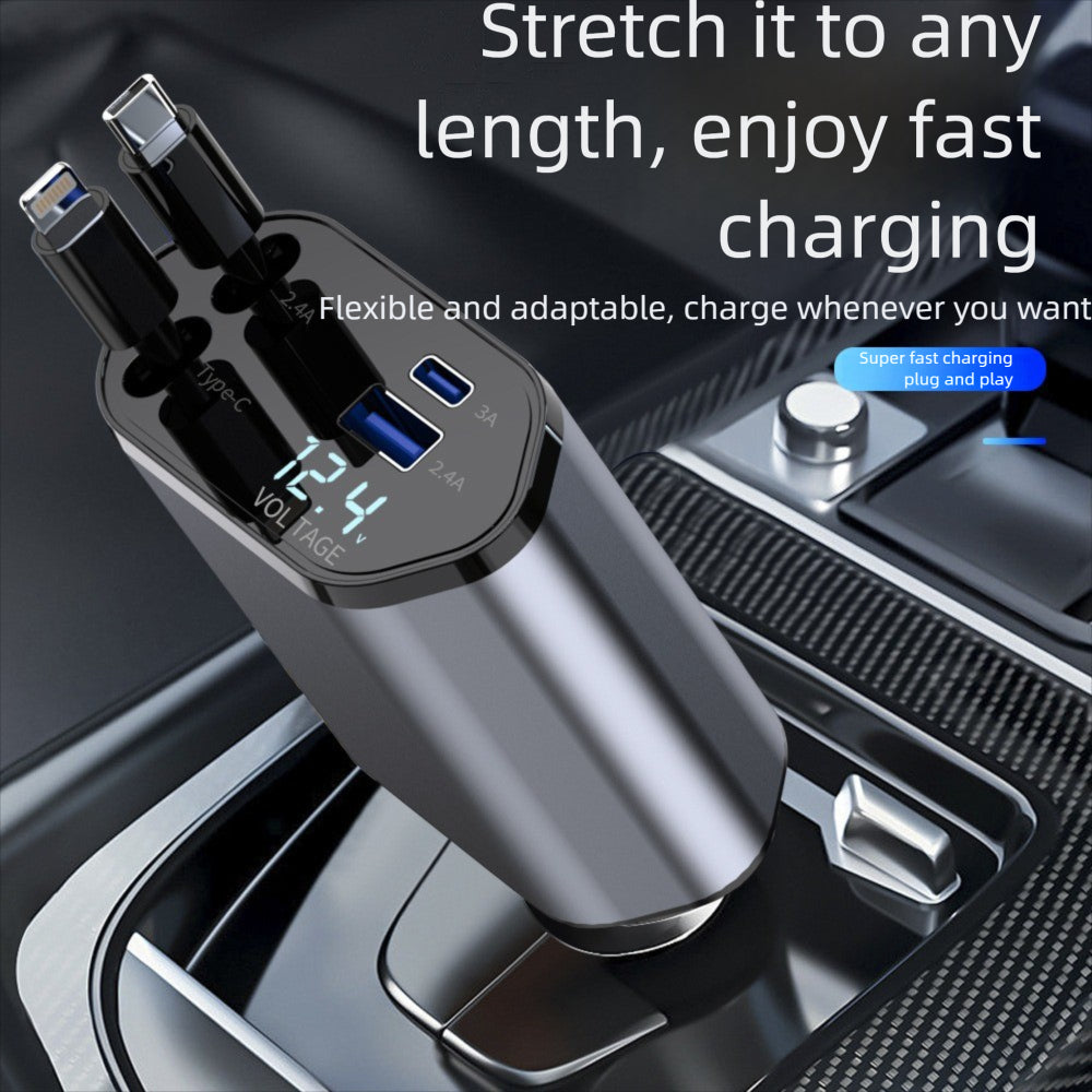 C9 Starlight Roof 120W Retractable Car Charger with Digital Display