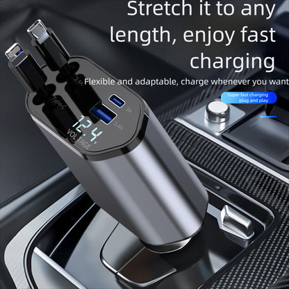 C9 Starlight Roof 120W Retractable Car Charger with Digital Display