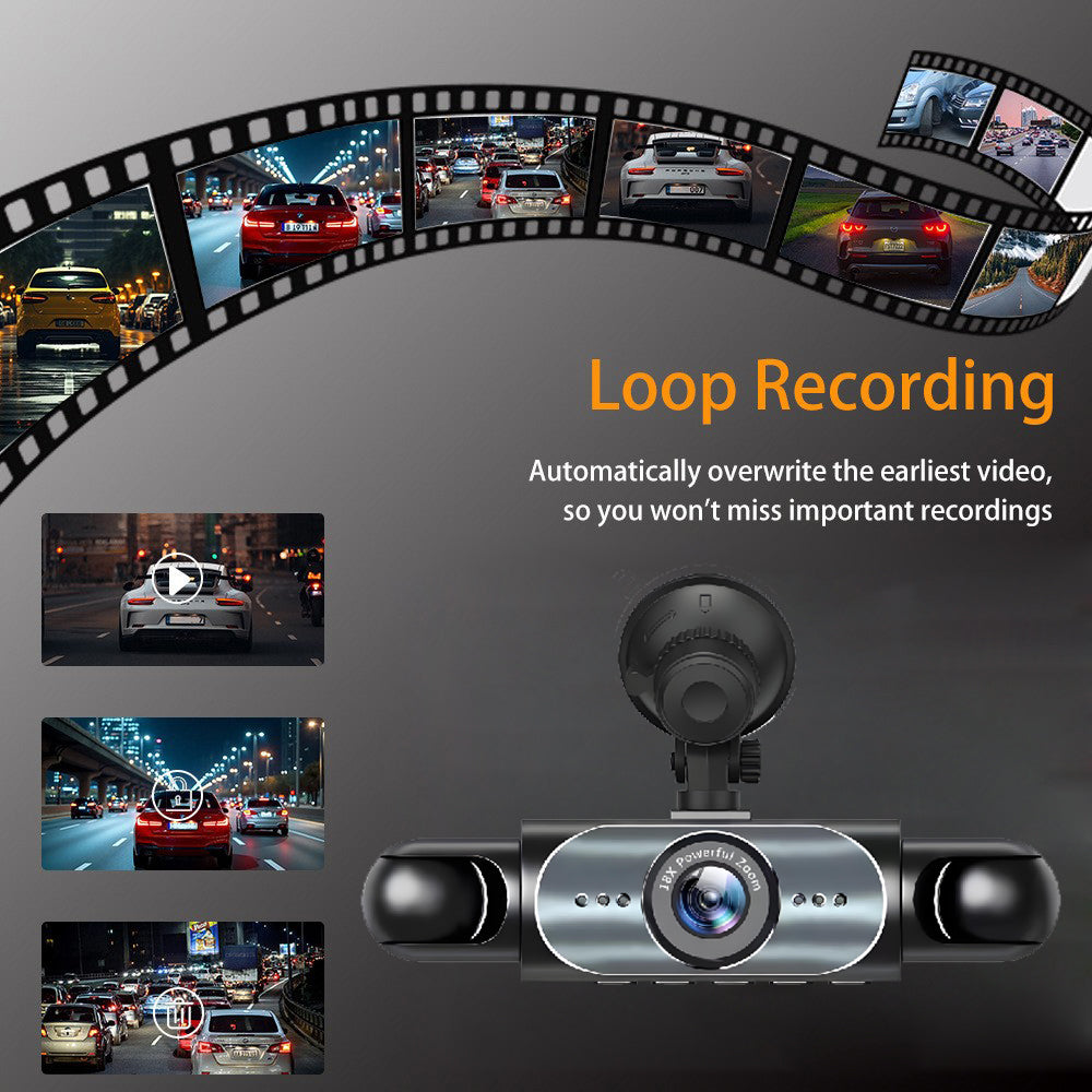 All-Around 4-Camera Car DVR 1080P Front Side Rear Backup Dash Camera