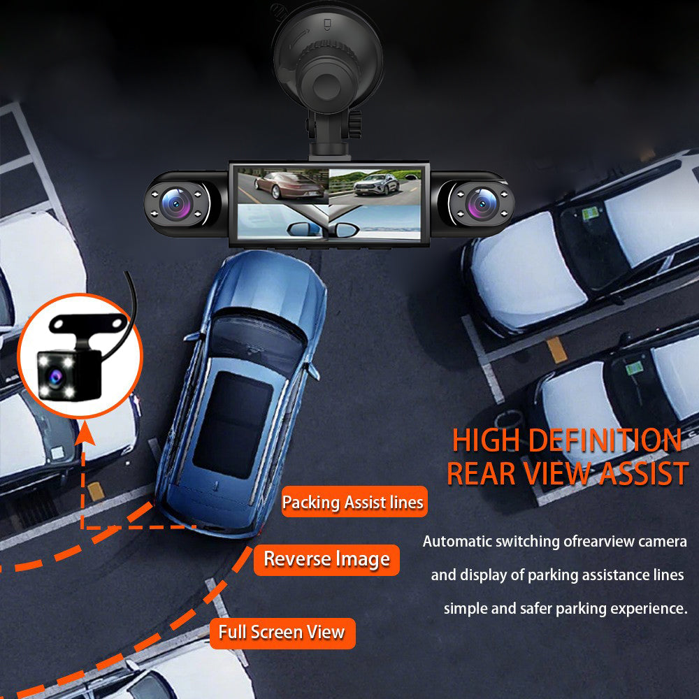 All-Around 4-Camera Car DVR 1080P Front Side Rear Backup Dash Camera