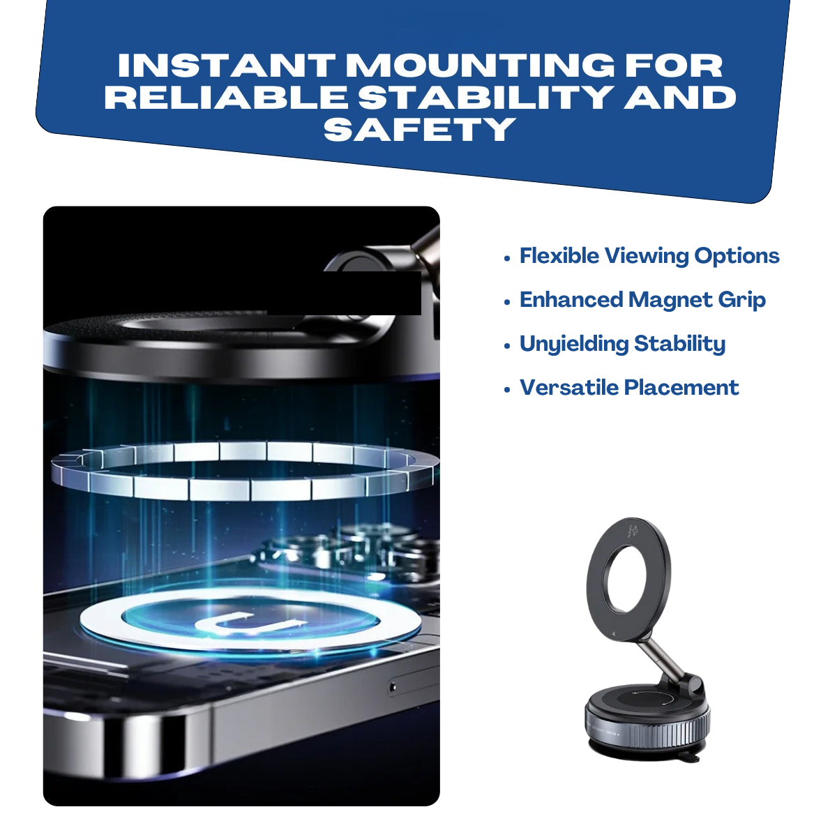 B07 Strong Magnetic Car Mount – 360° Rotation, Secure Grip for Every Drive