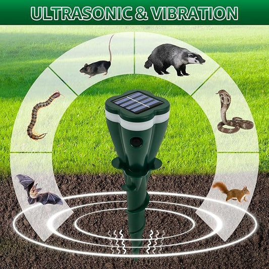 Solar Powered Waterproof Screw Mole Repellent