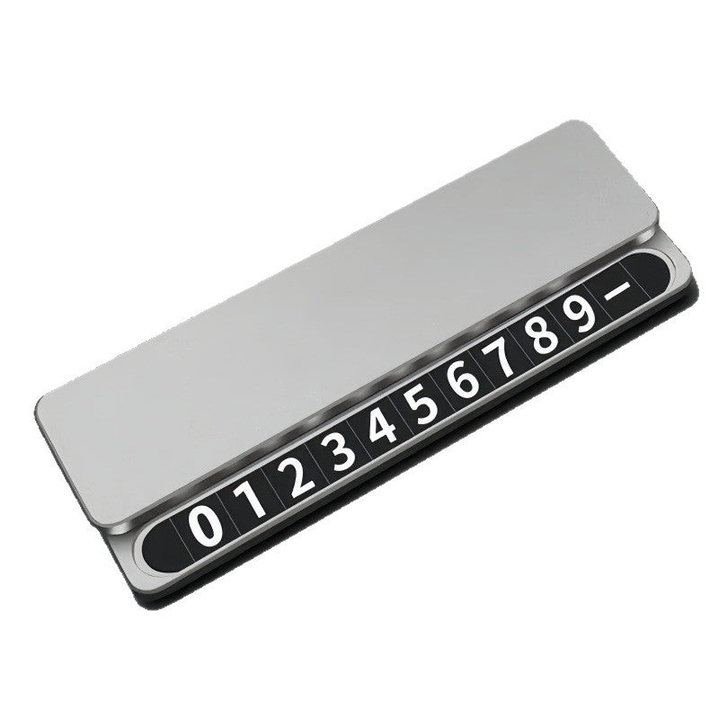 Retractable Luminous Alloy Car Moving Notice Phone Number Holder
