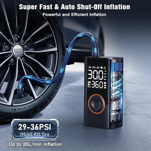 Electric Portable Smart Air Pump, Multifunctional Car Tire Inflator