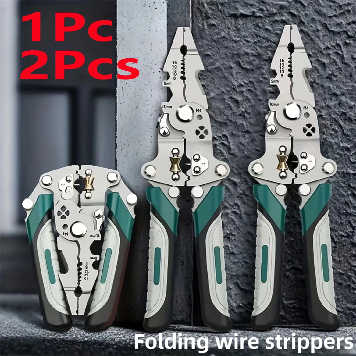 Foldable multifunctional wire stripper and wire winding pliers, hand tool