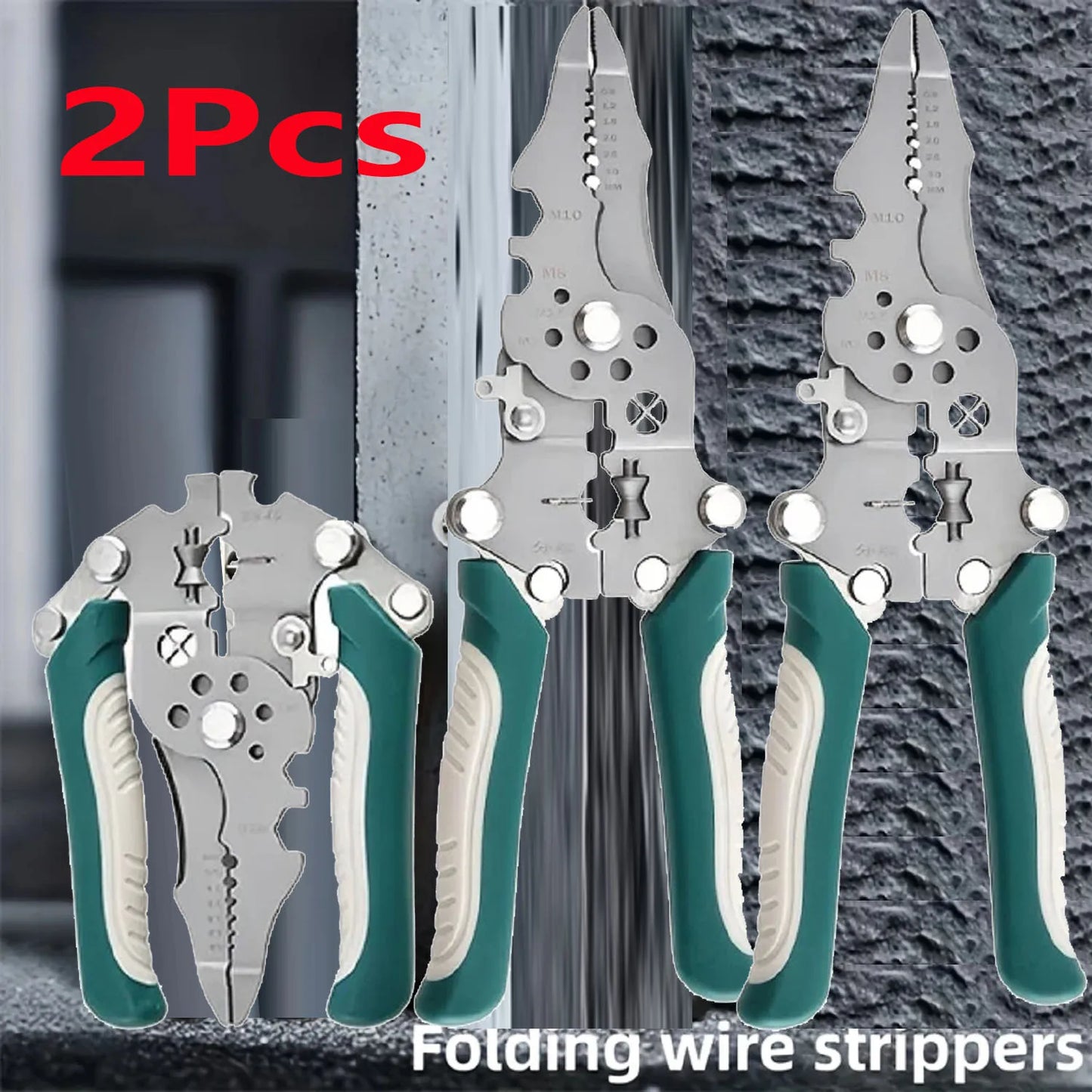 Foldable multifunctional wire stripper and wire winding pliers, hand tool