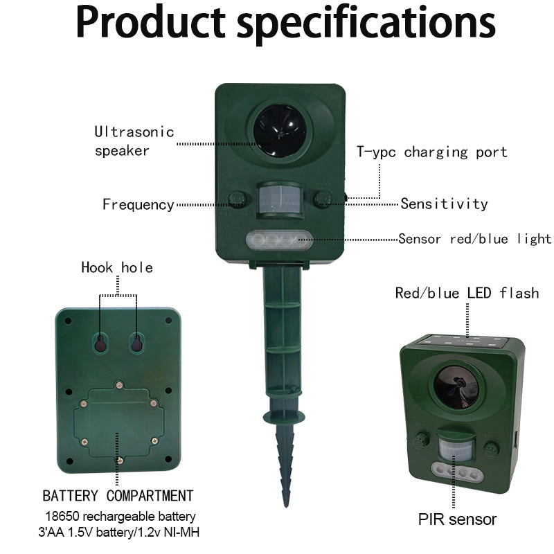 Ultrasonic Fox, Bird & Animal Repeller