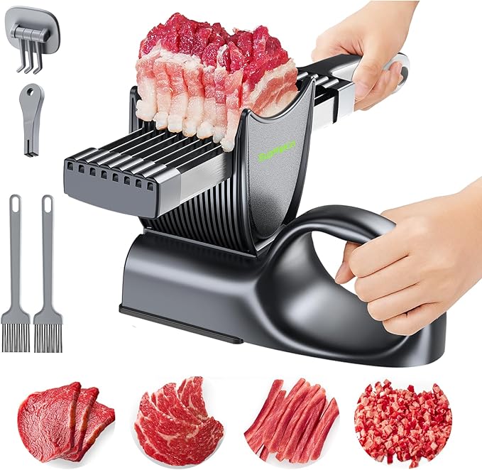 17 in 1 Adjustable Meat Slicer 2/4mm with SteadyGrip for Beef Pork Salmon
