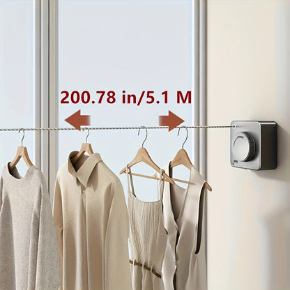 No-Drill Retractable Invisible Wall Mount Clothesline