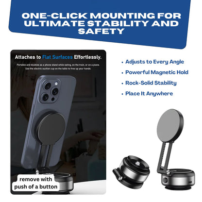CZ07 Vacuum Suction Double‑Sided Magnetic Retractable Car Phone Mount