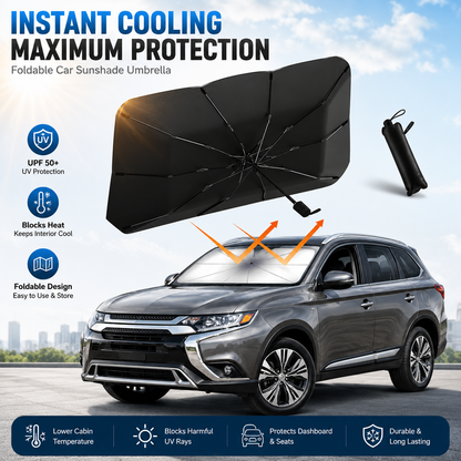 Titanium Silver Coated Car Sun Shade Umbrella