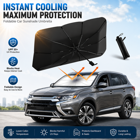 Titanium Silver Coated Car Sun Shade Umbrella