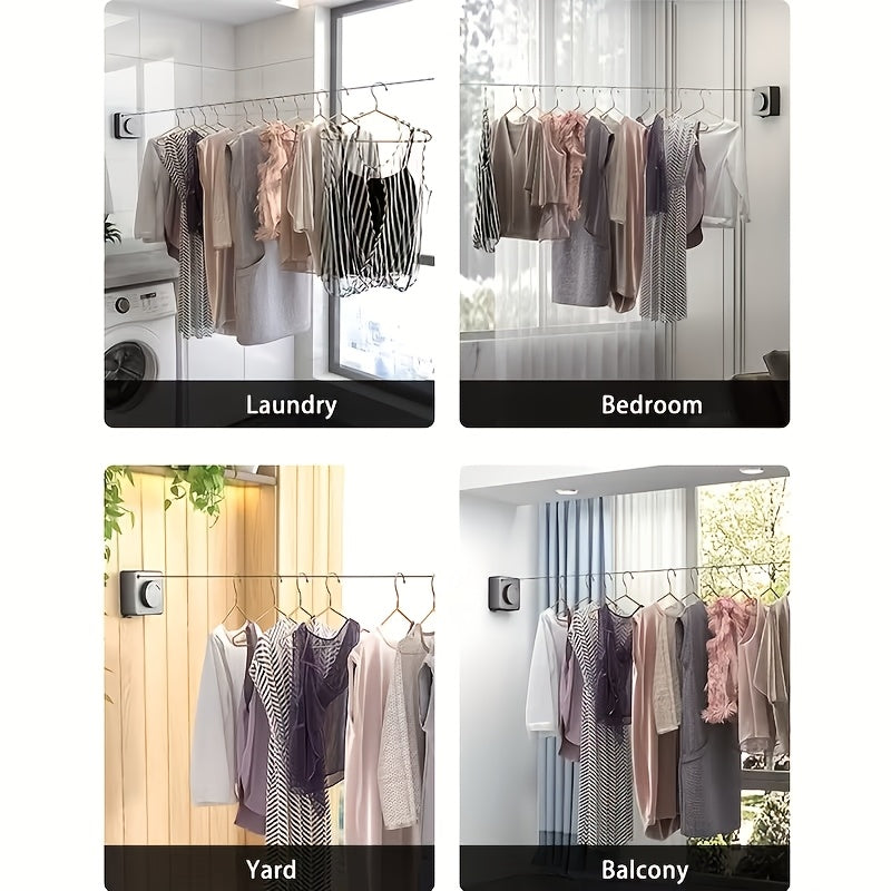 No-Drill Retractable Invisible Wall Mount Clothesline