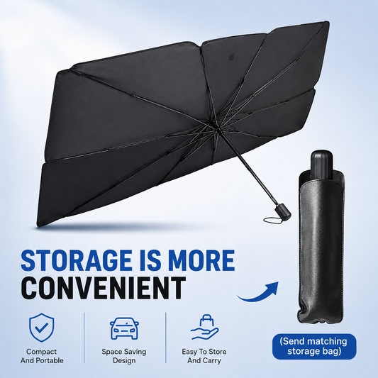 Titanium Silver Coated Car Sun Shade Umbrella